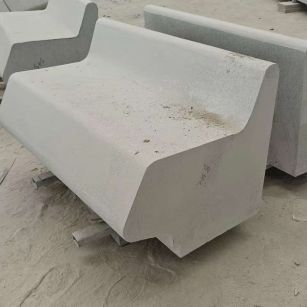 资阳 芝麻白花岗岩异形坐凳，石凳