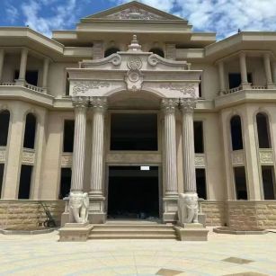 资阳 黄金麻别墅外墙干挂，大柱，大象，蘑菇石，雕花板