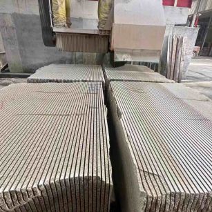 资阳 车间生产日常，黄金麻白麻花岗岩