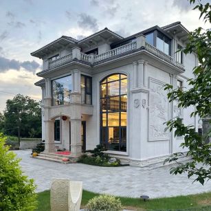 资阳 白麻花岗岩私人别墅干挂石材豪华定制