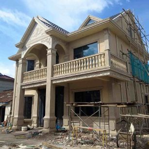 资阳 黄金麻花岗岩石材私人别墅雕花门楼柱阳台栏杆