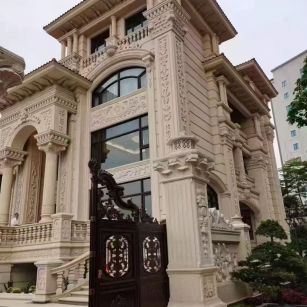 资阳 黄金麻花岗岩别墅外墙干挂效果展示