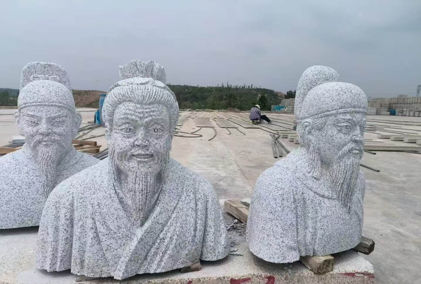 资阳 白麻花岗岩石材人物立体雕刻