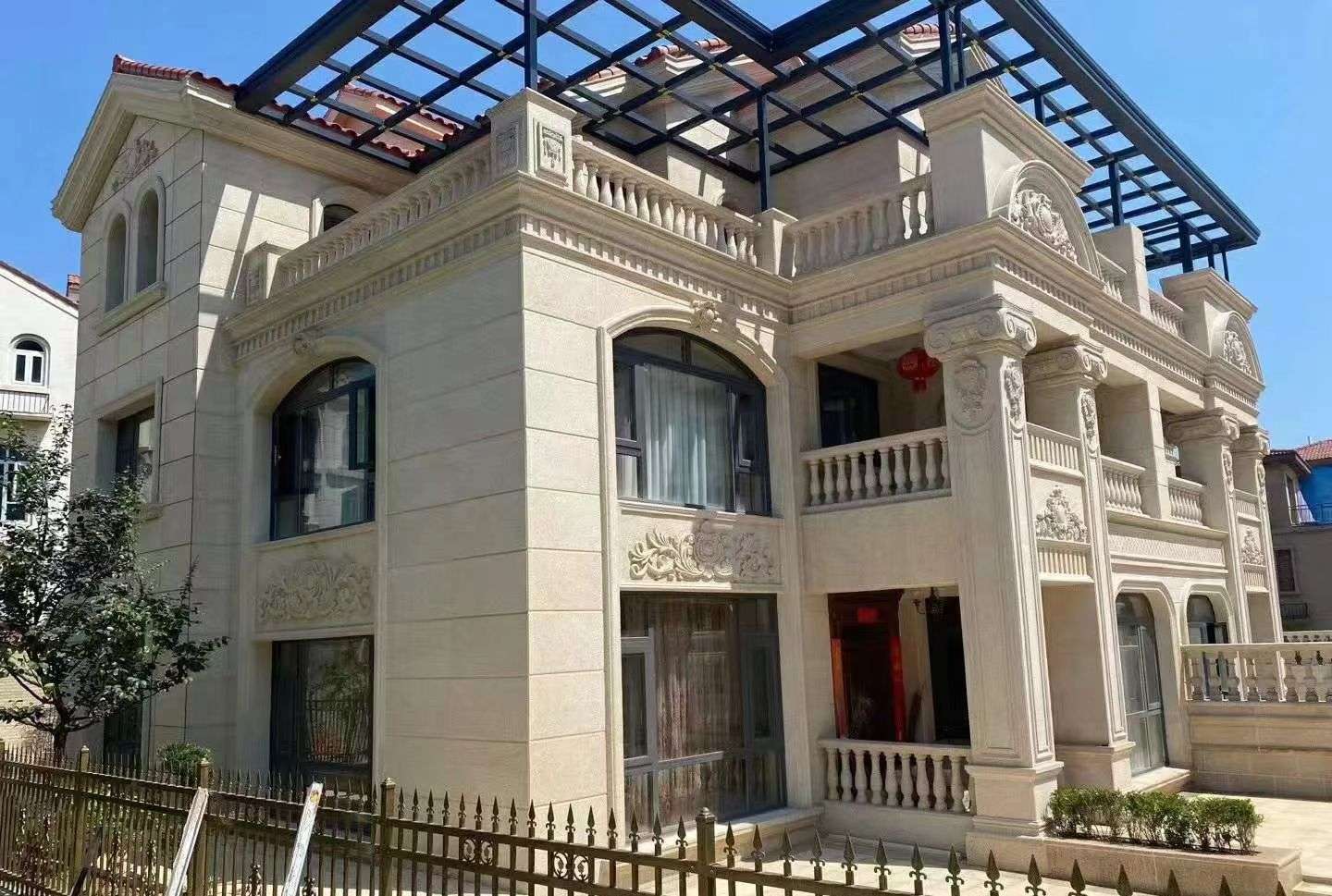 资阳 黄金麻花岗岩荔枝面别墅外墙干挂