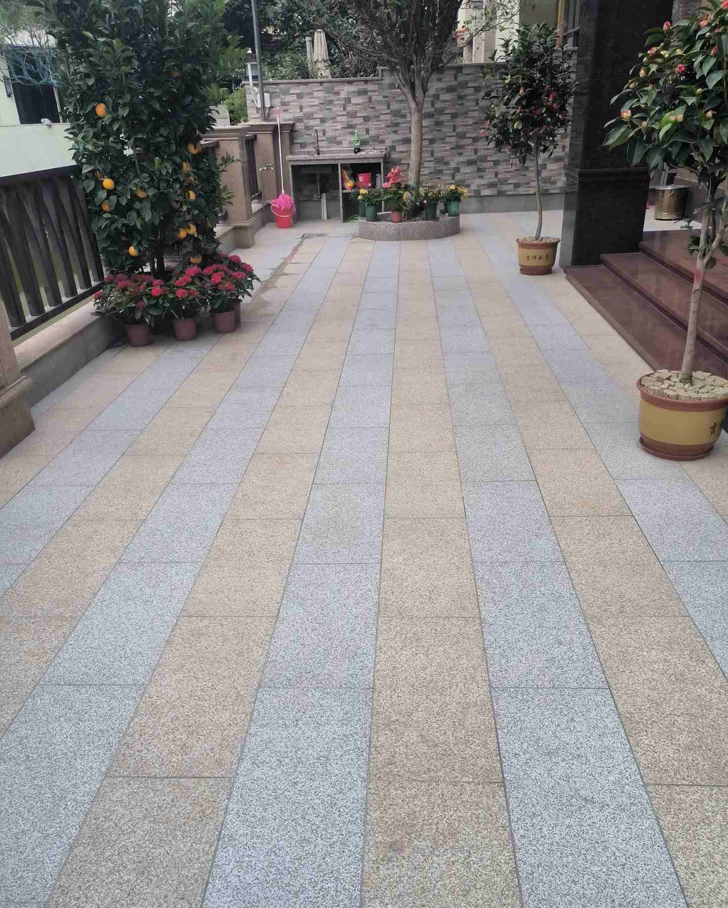 资阳 黄金麻白麻荔枝面庭院铺装展示